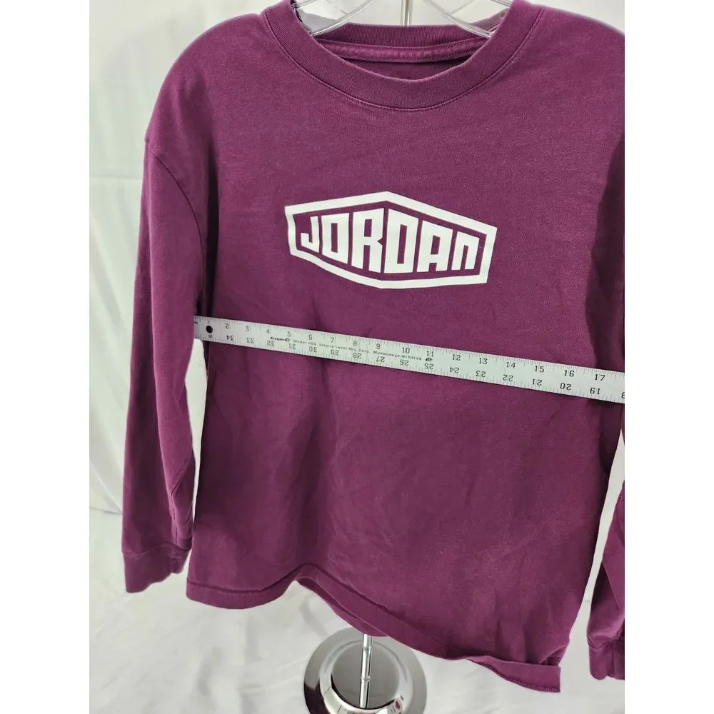 Jordan Brand Boys Long Sleeve T-Shirt Burgundy Maroon Graphic‎ DC9779-610 Large